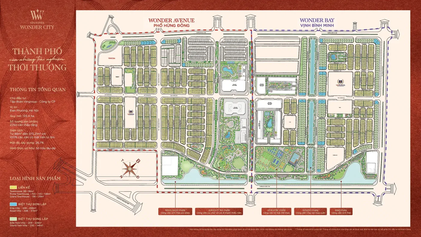 Quy hoạch & mặt bằng tổng thể Vinhomes Đan Phượng 