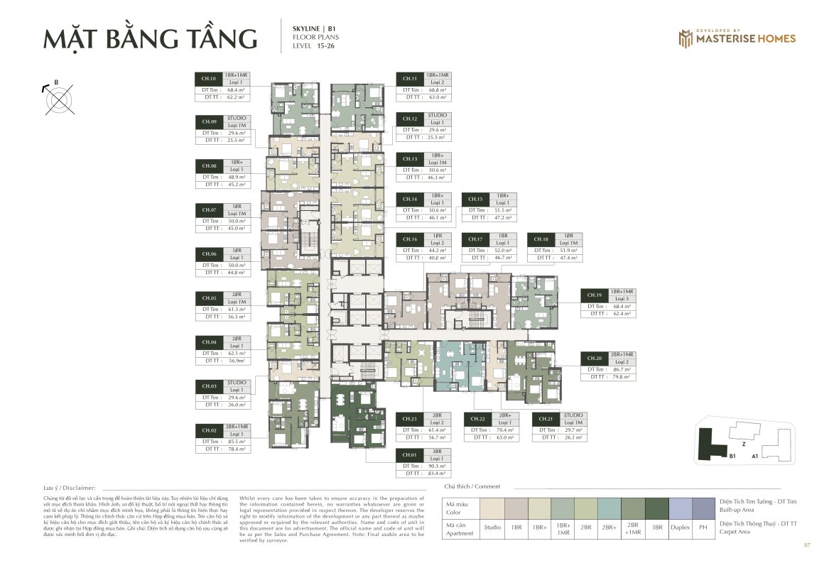 Mặt bằng tầng Lumière Prime Hills